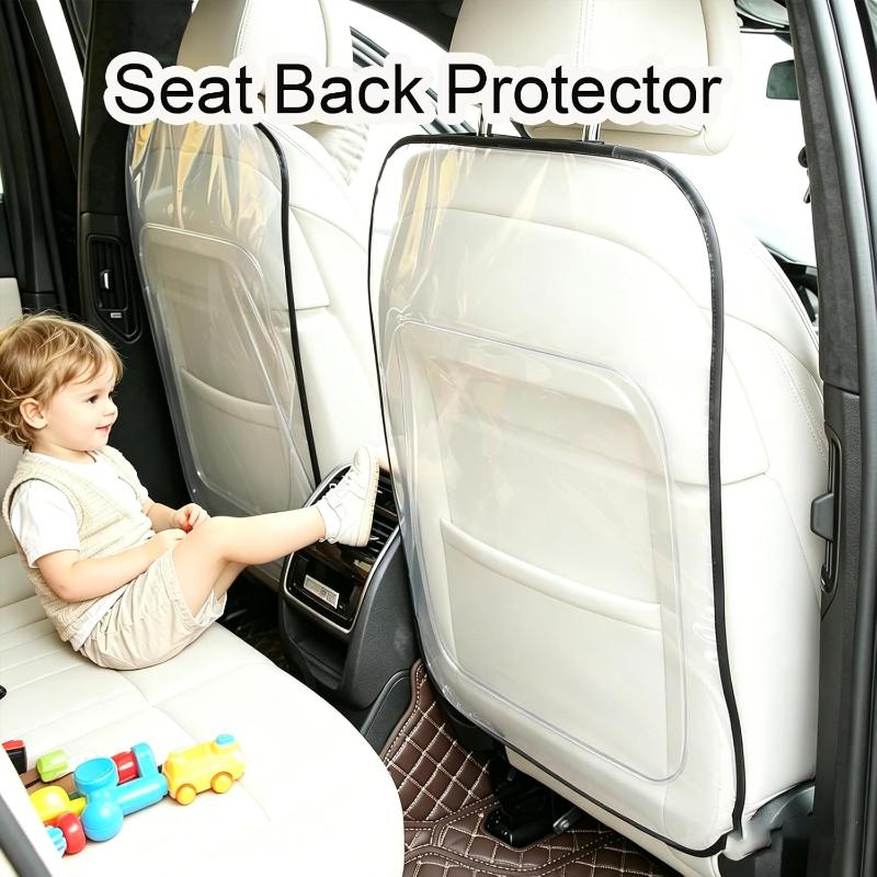 Car Seat Back Kick Mats With Clear Scratch Proof Auto Stain-Resistant Protector Mat For Family Cars With Kids Long Road Trips