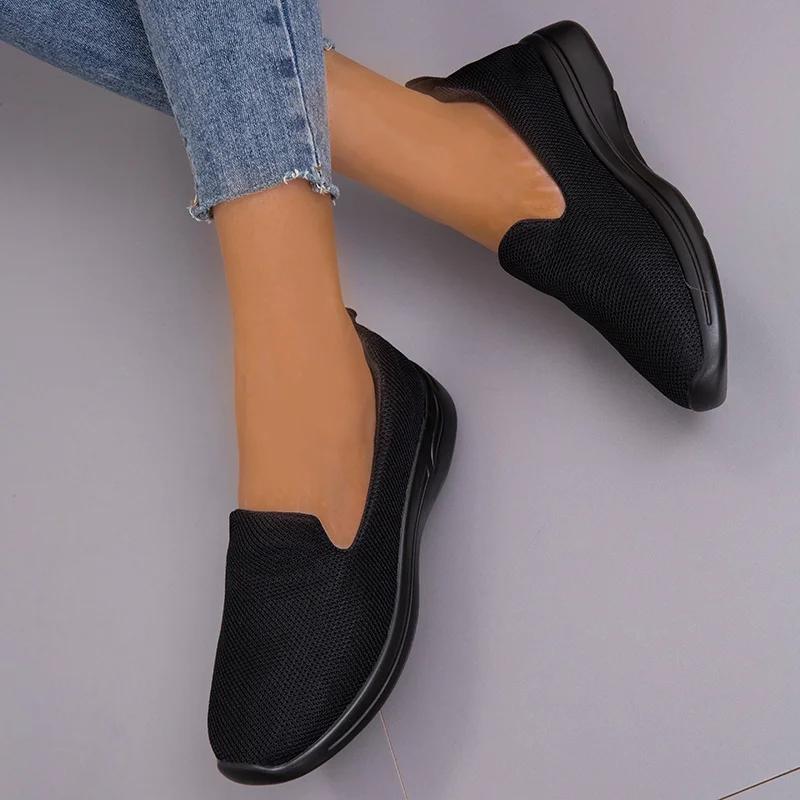 Fashion Spring Autumn Women Casual Sport Sneakers Solid Breathable Slip-On Shoes Female Light Platform Comfy Shoes Zapatillas Mujer