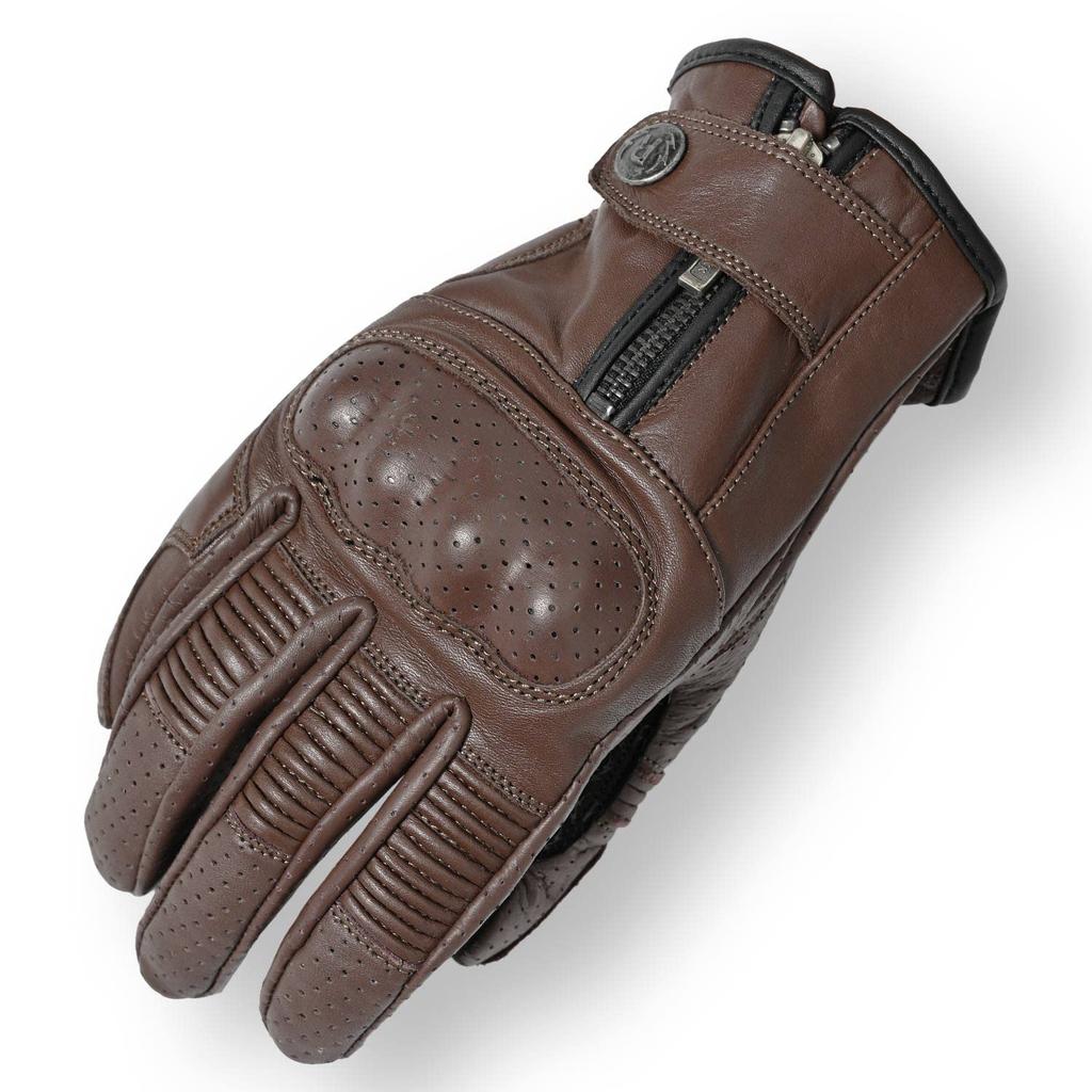 RIDEZ Genuine Leather Motorcycle Protective Smartphone Cowhide Leather All Brown Retro American Gloves, Compatible, Men's Gloves, Season, Spring,