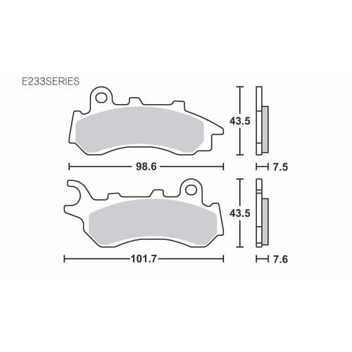 KITACO SBS Brake Pad for Street E233 PCX(JF81), PCX150(KF30) 777-0233000