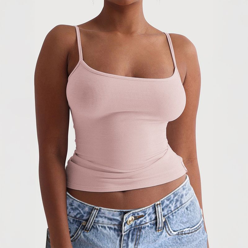 

Cross-Border European and American Women clothes 2025 Summer Amazon Foreign Trade Independent Station Sports Yoga Clothes Small Cami Sakura Powder M