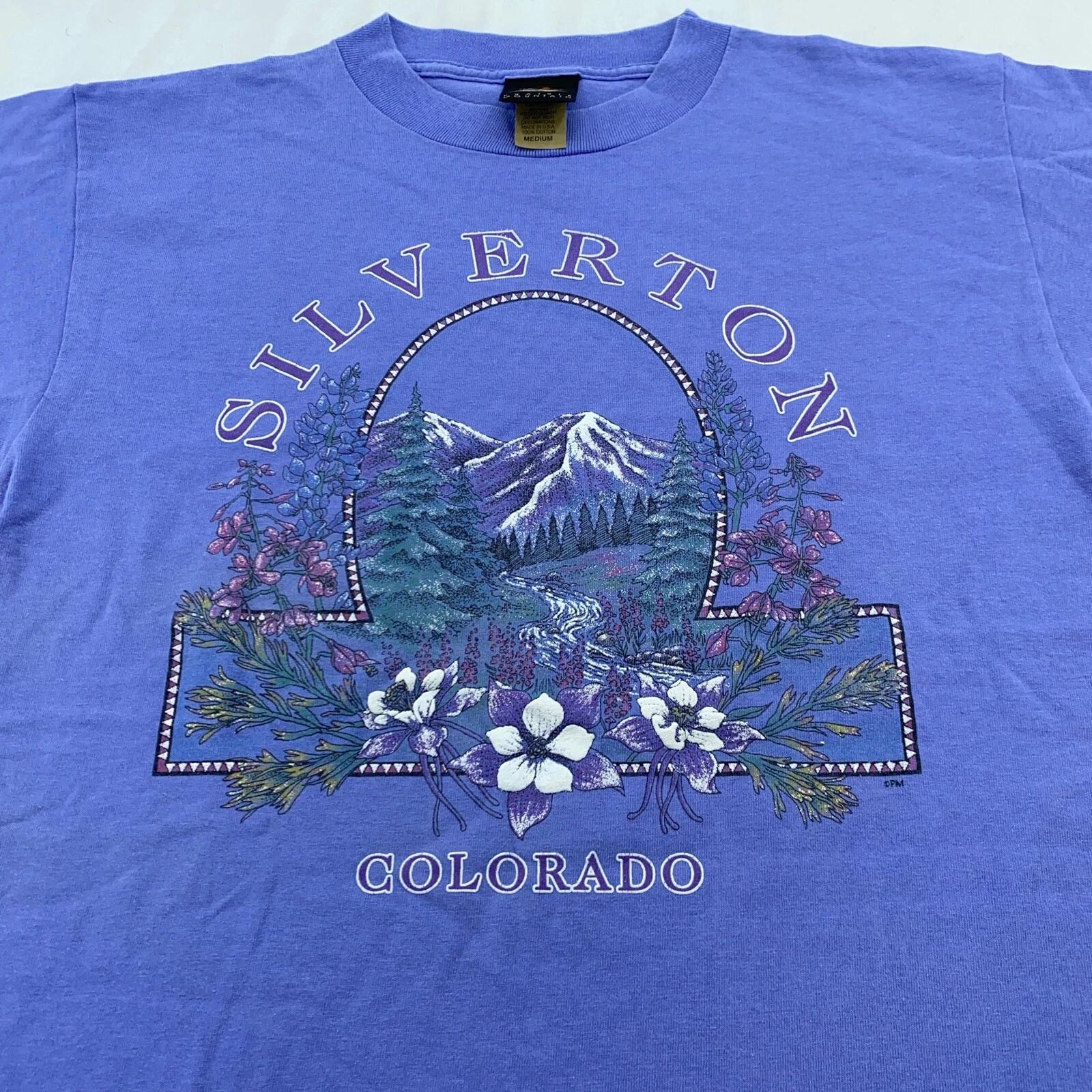 vintage 90s SILVERTON COLORADO NATURE T-Shirt MEDIUM mountain flower 3XL