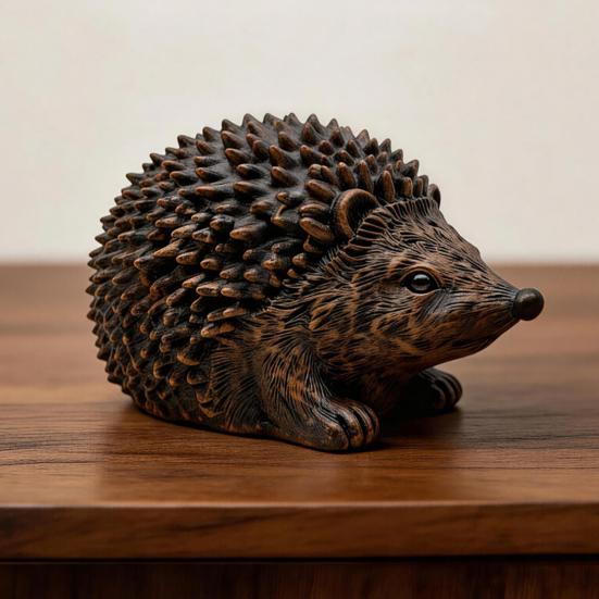 Resin Animal Storage Figurine Hedgehog Statue Ornament, Waterproof Box for Holiday Gift Gardeners Garden, Realistic Indoor Outdoor Landscape
