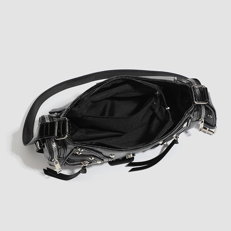 Unique Design Versatile Heavy-duty Motorcycle Tote Bag 2025 New Retro Sweet Cool Spicy Girl Underarm Bag Commuter Bag