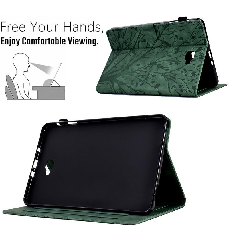 For Galaxy Tab A 2016 Tablet Cover 10.1 Inch SM-T580/T585 PU Leather Embossed Shockproof Funda For Samsung Tab A6 10.1 2016 Case