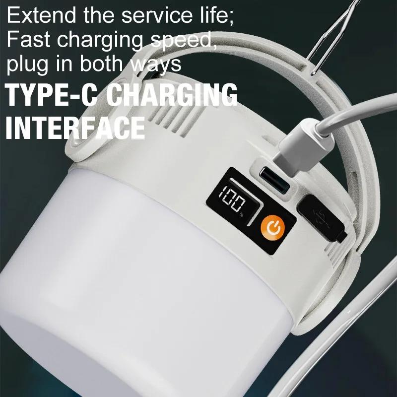 Solar LED COB Camping Lights Lightweight Camping Lantern USB/Solar Rechargeable Waterproof Lamp For Outdoor Home Hiking Night