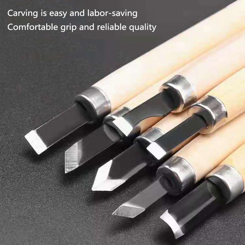 Set 12 Piese Dălți pentru Sculptură în Lemn Pentru Tăiere Basică & Prelucrare Detaliată a Lemnului Unelte de Mână DIY Kit Dălți