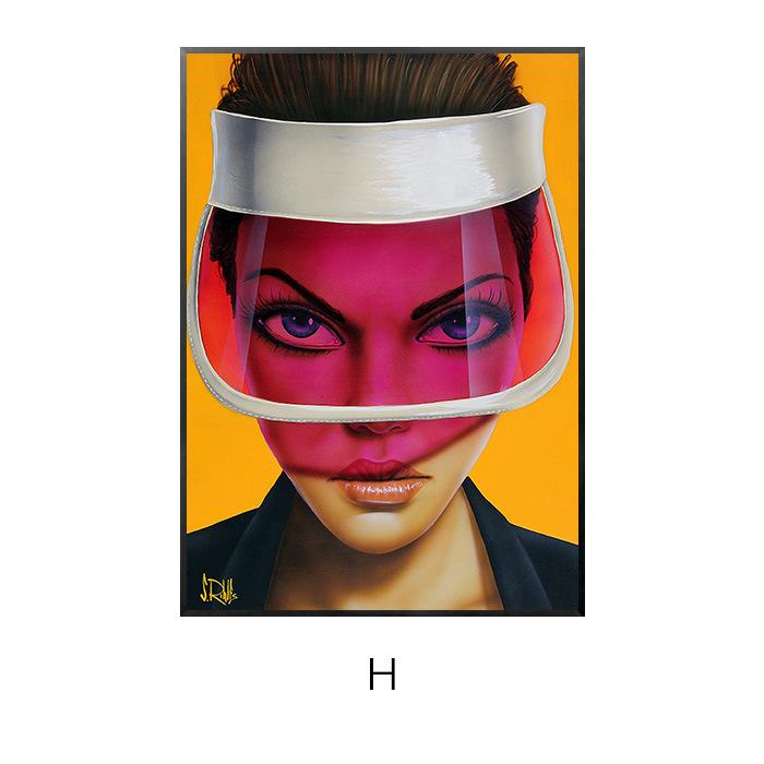 Avrupa amerikan yüz boyama tuval üzerine kişilik kadın ifade posterleri baskılar oturma odası otel barı dekor Cuadros