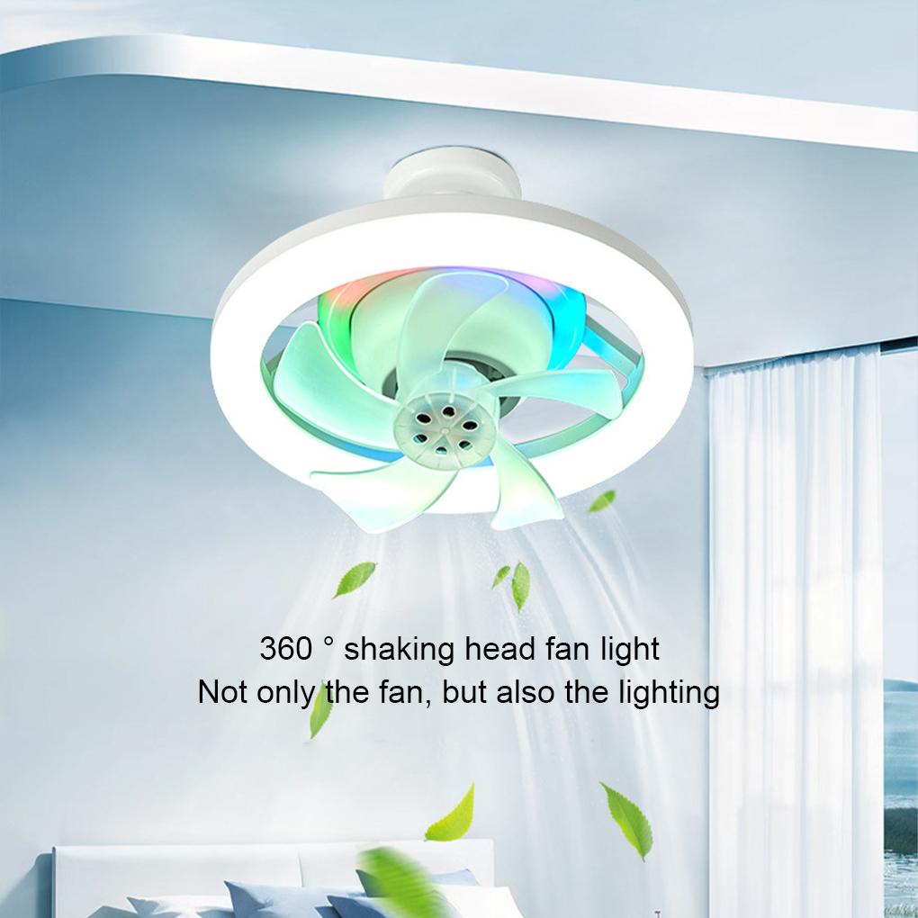 E27 Smart Ceiling Fan with Remote Control 3-Speed AC85-265V Lighting Base for Bedroom and Living Room Lighting