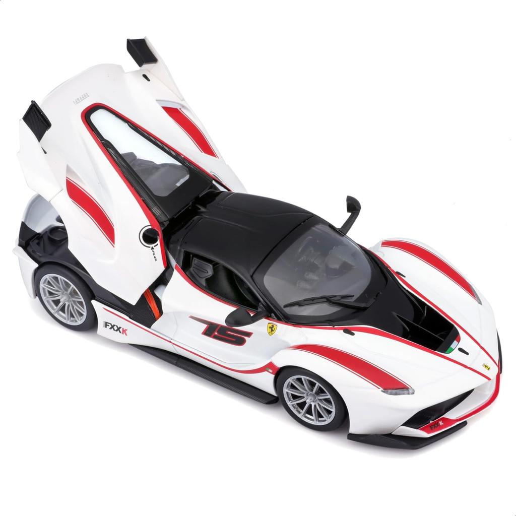 Bburago 1/24 Scale Ferrari FXX K #75 White / Diecast Model Car, Finished Model, 18-26301 (#75)