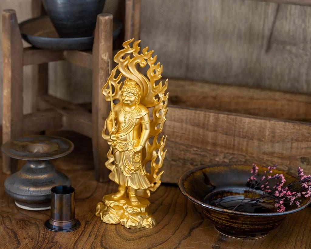 Acala Buddha 21cm by Sculptor Shuun Original Model In the Year of the Guardian Deity of the Chinese Takaoka Bronze Statue, (gold Plated/24k Gold),