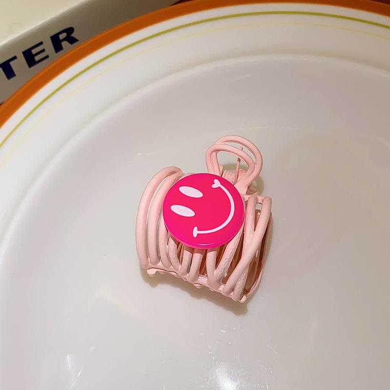 Color acrylic smiley face irregular hairpin back head high cranial top ponytail clip 2025 new personality trendy hair accessories