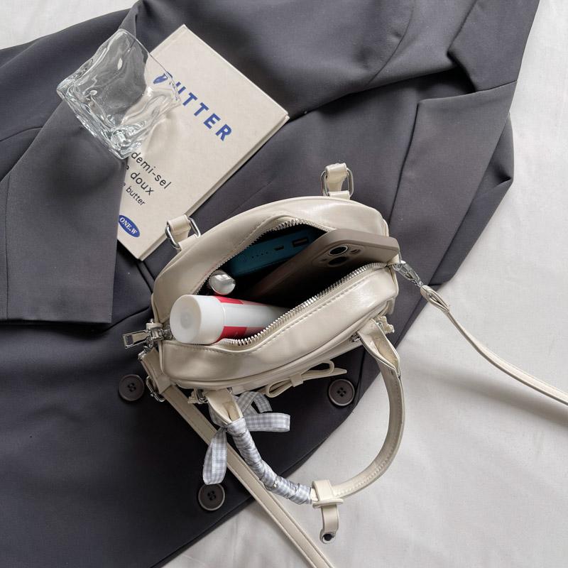 Vintage kabelka přes rameno - Dámská kabelka s mašlí, Korejský streetwear, Ležérní crossbody kabelka, Trendy cestovní taška,