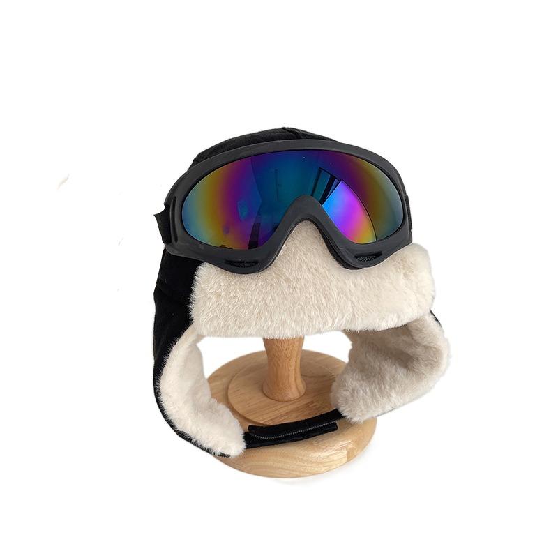 Warm Ear Protection Hats Cute Plush Pilot Hat Fashion Kids Bear Ears Hat  Children