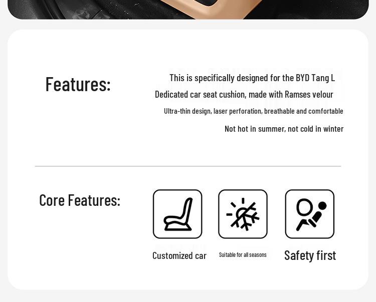 Multi-Season Seat Cushion Cover for BYD Tang L Five-Seater EV