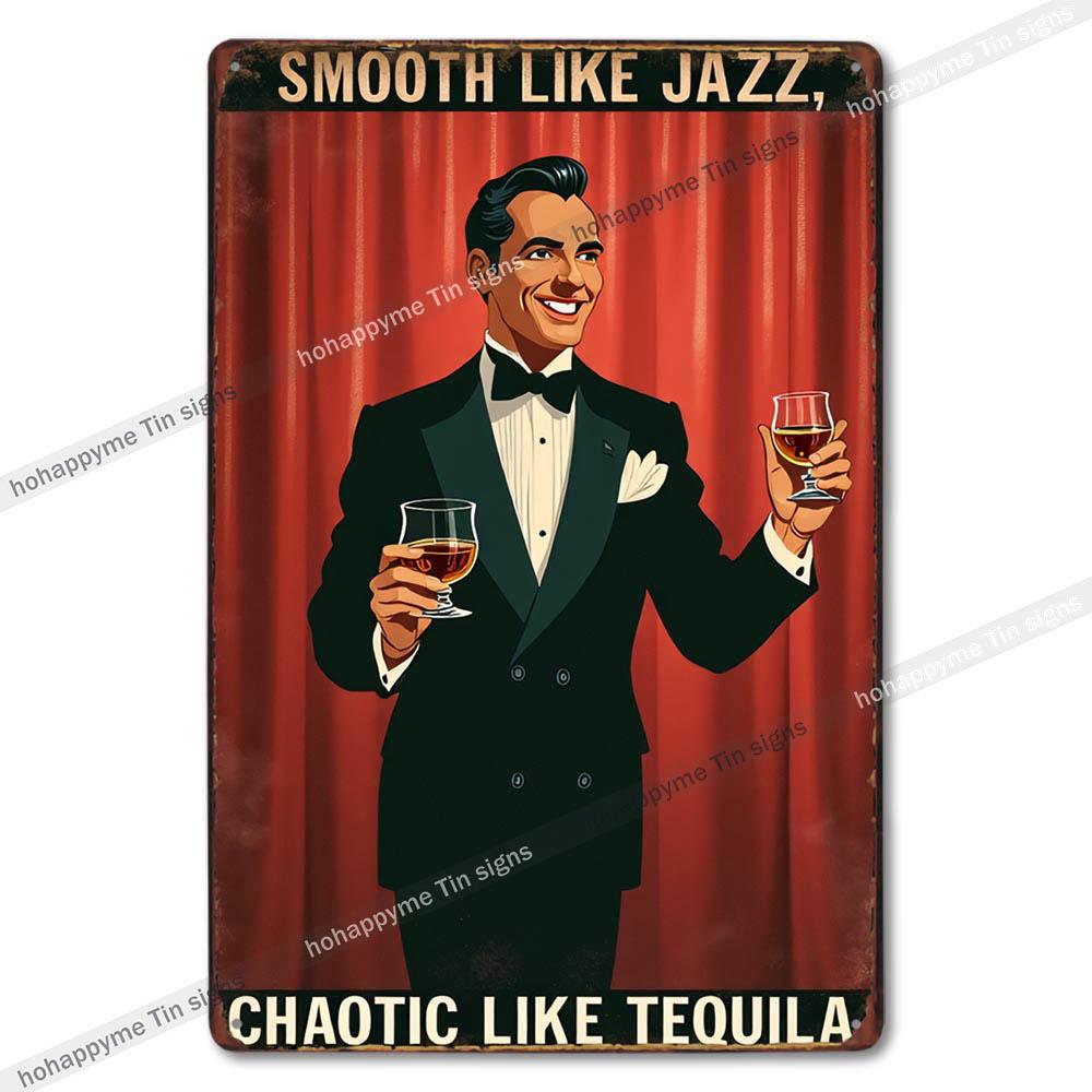 Retro Alkohol Blechschild Metall Vintage Plakette Bar Wandkunst Küche Wohnzimmer Schlafzimmer Party Dekoration