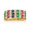 Classic Colorful Synthetic Cubic Zirconia Round Rings For Women Golden Plated Fingers Band Accessories Jewelry Gifts