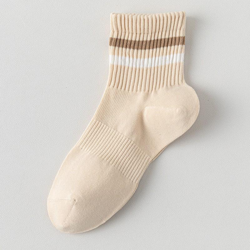 Girls' Combed Cotton Breathable White Sports Socks - Anti-Pilling, Sweat-Absorbent, Four-Season Wear