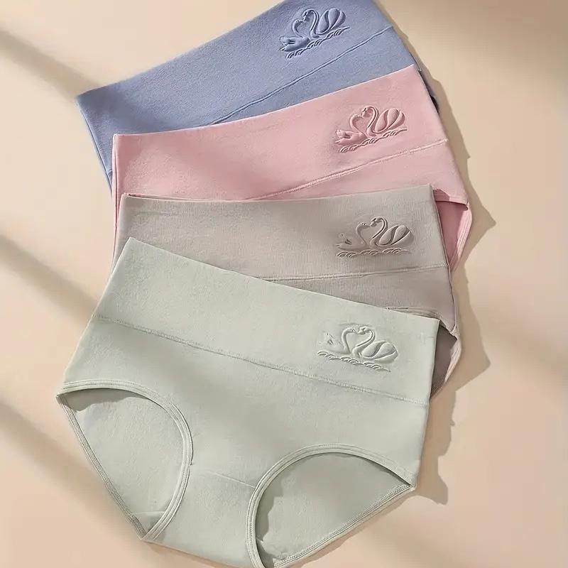 4Pcs High Waist Underwear Women Cotton Panties Breathable Pantys Girls Briefs Female Body Shaper Slim Lingerie Plus Size M-5XL