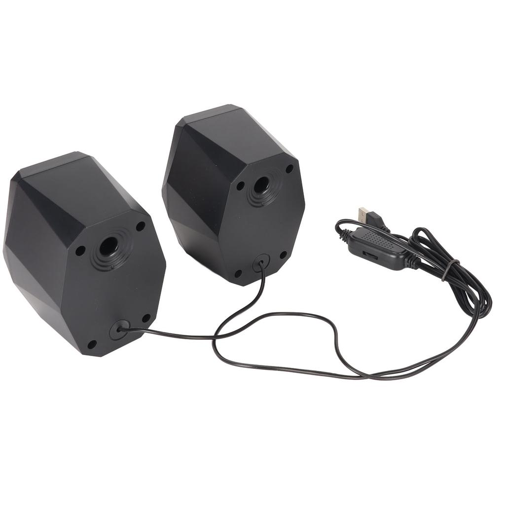 USB Powered Speaker with RGB Lights Volume Control Portable Wired Subwoofer Speaker for Laptop Desktop Computer Desktop