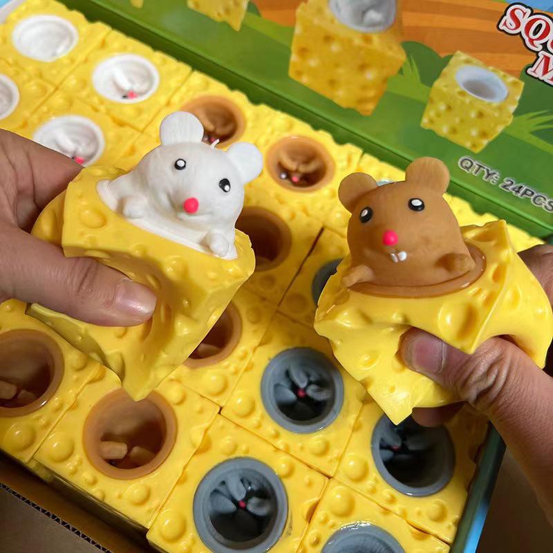 Cross-Border Decompression Toys: Fluid Egg Yolk Pastry, Hamburger Vent & Squirrel Cup. Slow Rebound, Pinch & Squeeze for Stress Relief.