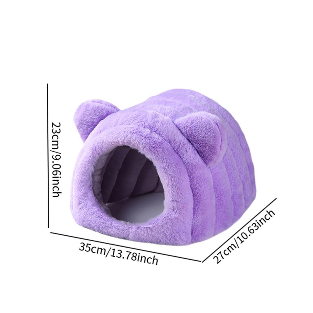 Samt Hamsterbett Halboffen Warmes Versteck Waschbares Nest für Kaninchen Igel Chinchilla Herbst Winter