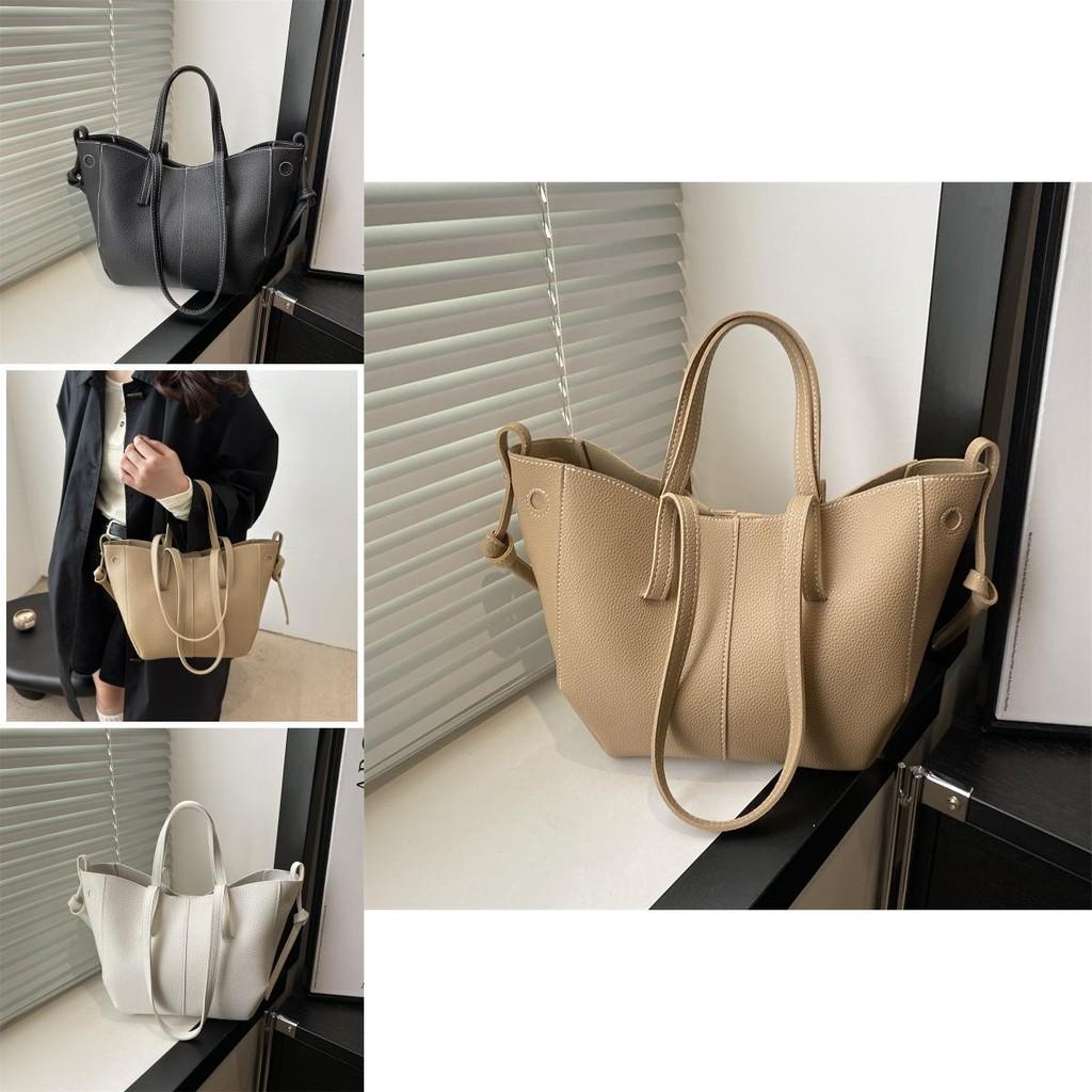 Stylish Large Capacity French Wing Bag With Litchi Texture For Everyday Use