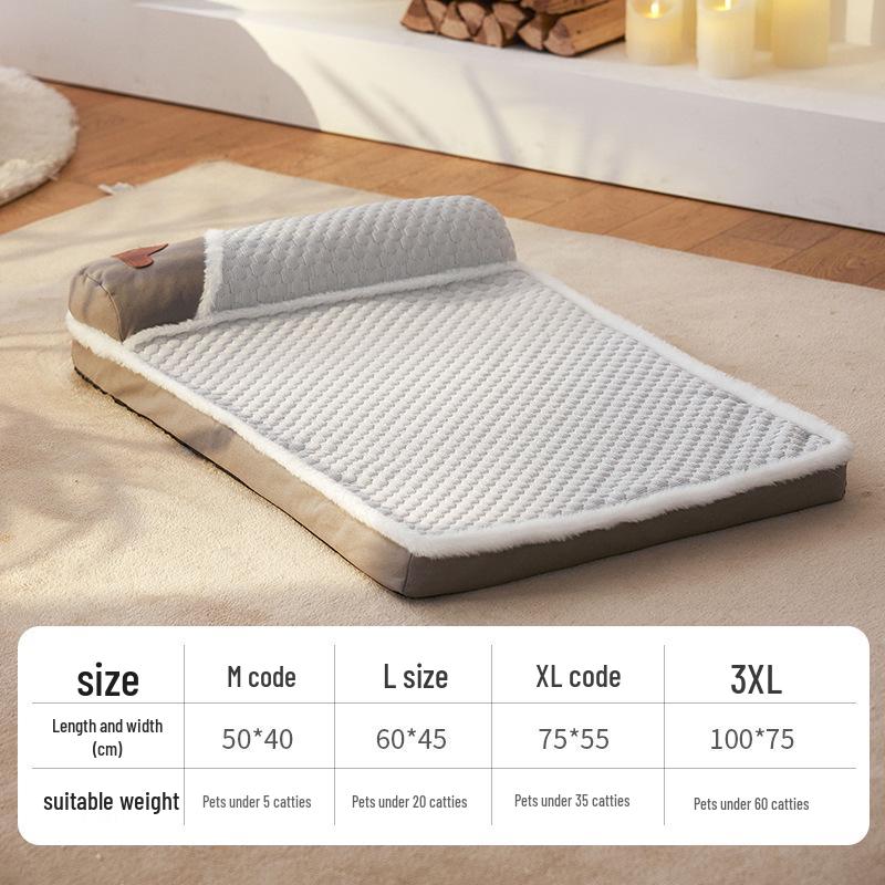 Four Seasons Thickened Dog Cushion: Warm, Removable, Washable Pet Nest & Sleeping Mat for Large Dogs.