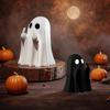 New Cute Middle Finger Ghost Statue Creative Halloween Cute Ornaments Black and White Festival Decoration Home Table Ornaments