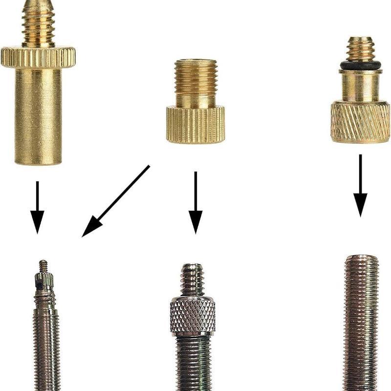 26Pcs Copper Bike Valve Adapter Set Pump Inflator Kit For Bicycle Tires Football Cycling Accessories