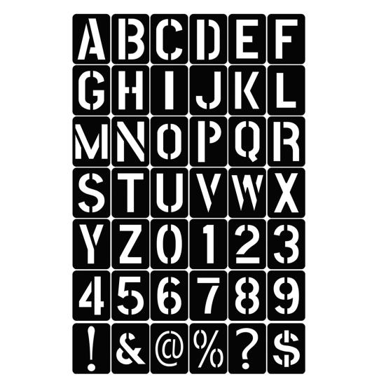 42 Pcs 3 Inches Letter Stencils Reusable Plastic Alphabet Symbol Number Templates Interlocking Craft Stencils Kit for Painting On Wood Wall