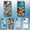 Starfish Shells Phone Case For iPhone 17,16,15,14,13,12,11,Pro,Max,Plus,E,Air,Mini Protective Black Cover