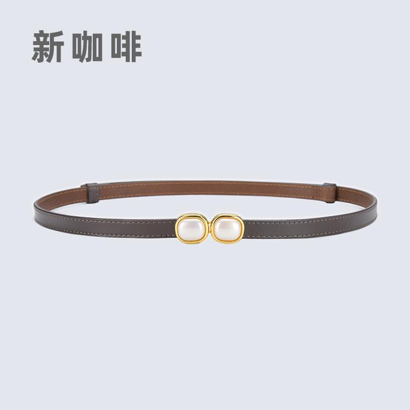 

Женский пояс с жемчужными аксессуарами и декоративным платьем, простой тонкий пояс, студенческий пояс 52-96cm