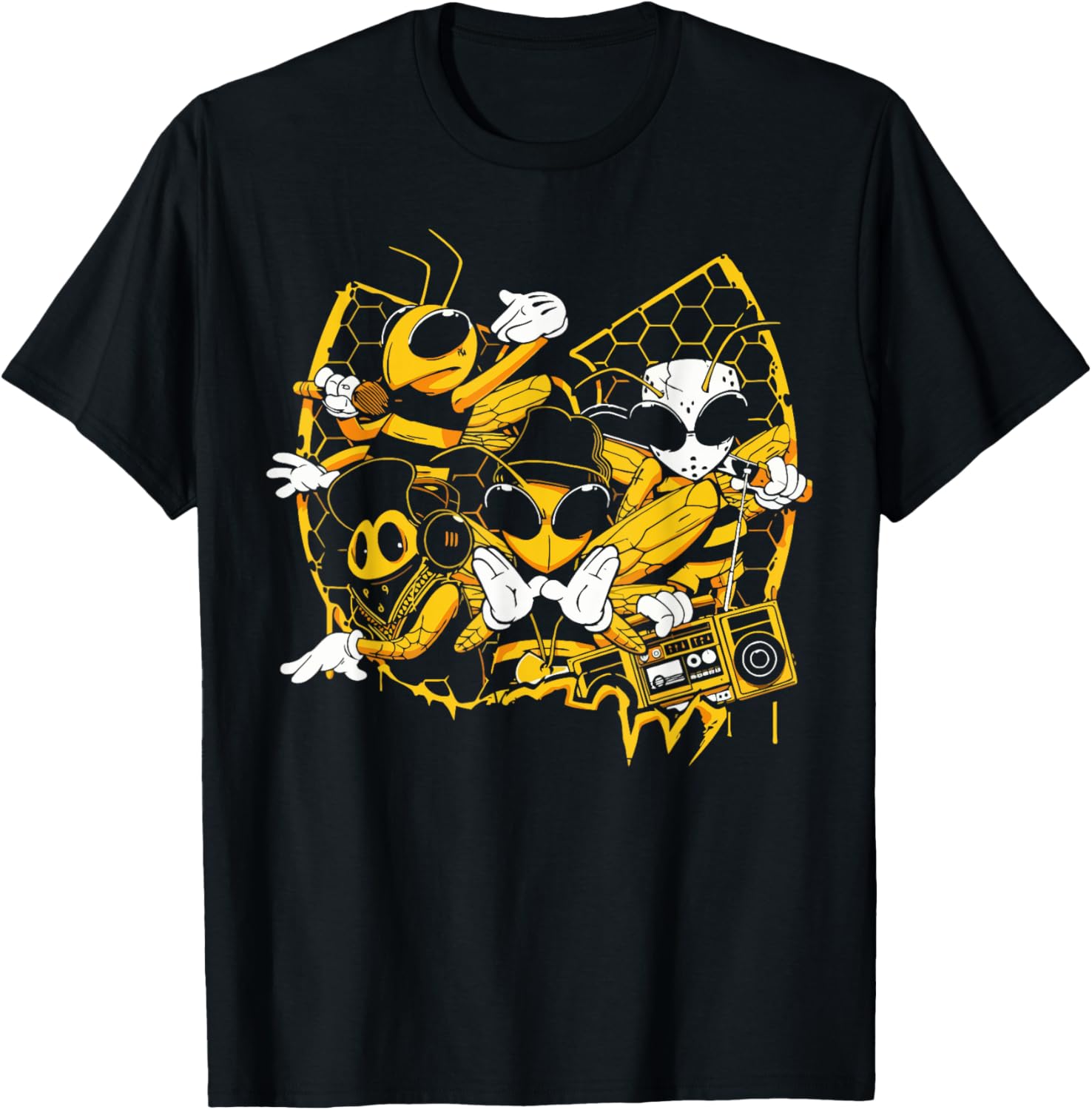 

Bees Hip Hop Old School Rap Music Lover T-Shirt 5XL різнокольоровий