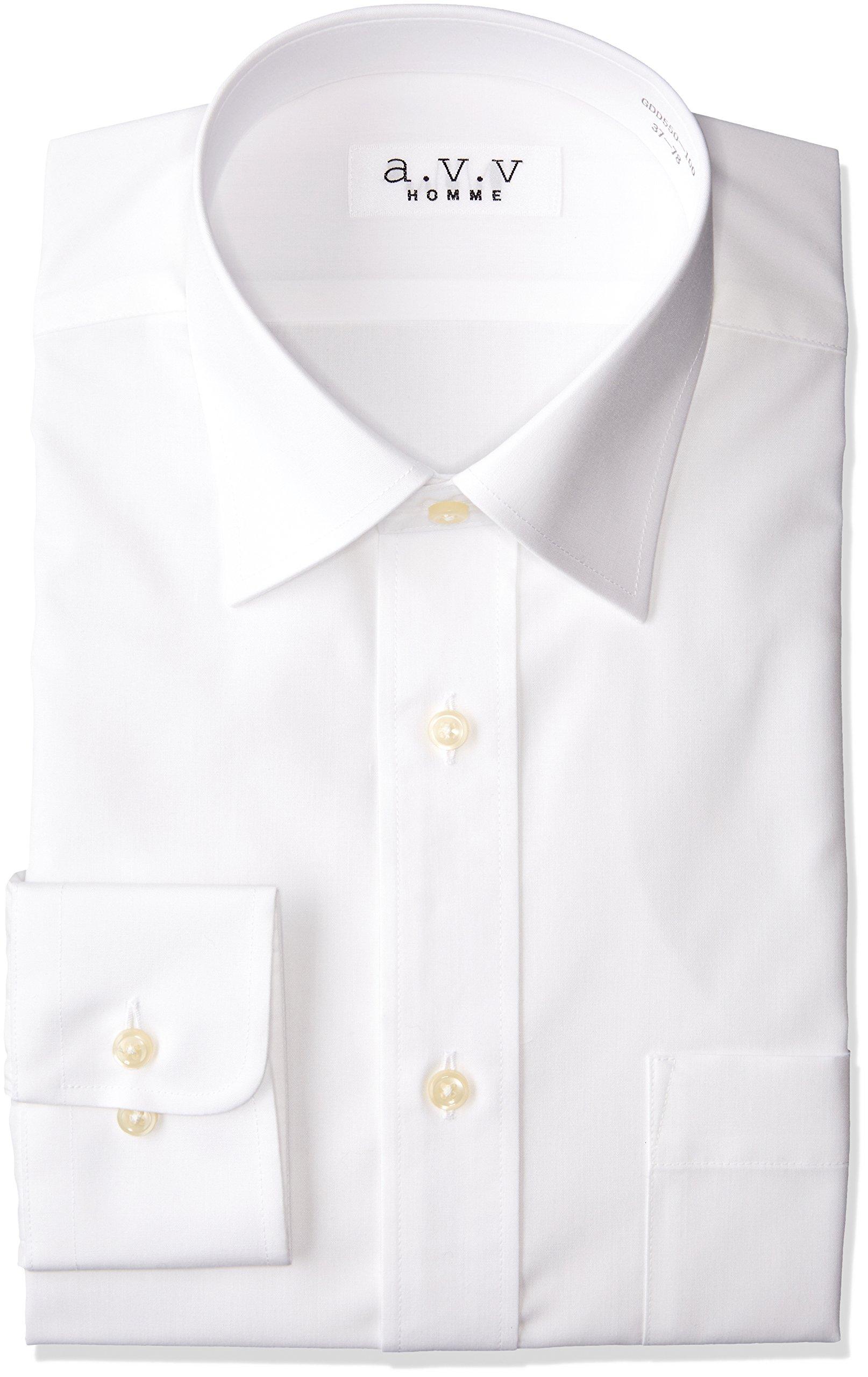 

a.v.v HOMME Wrinkle-Resistant Wide Collar Dress Shirt, Long Sleeve, White, GDD550, Men s, Size 100, Japan, Size 4188 (equivalent to Japanese size L)