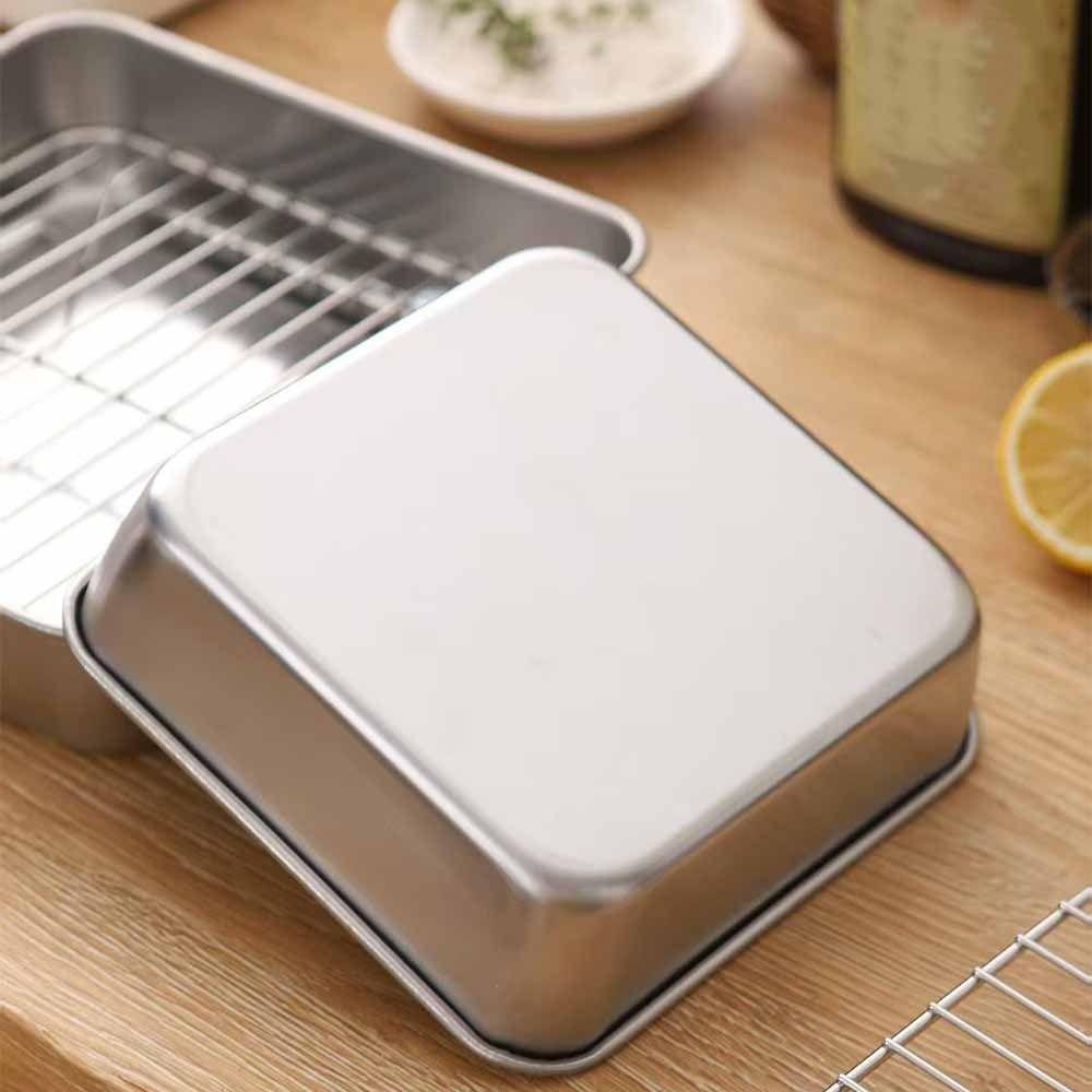 Stainless Steel Roasting Pan Set Non-stick Roasting Cooking Rack Air Fryer Accessories
