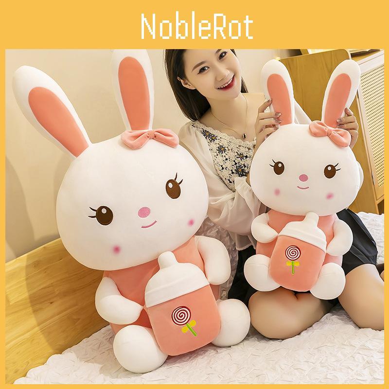 Baby Bottle Rabbit Plush Toy Cute Cartoon Child Girl Sleeping Gift Companion