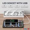 Kątowa Listwa Zasilająca 90° z 4 Gniazdami Schuko, 2x USB-C, 1x USB-A, Kabel 1,5m, Ochrona Przeciwprzepięciowa