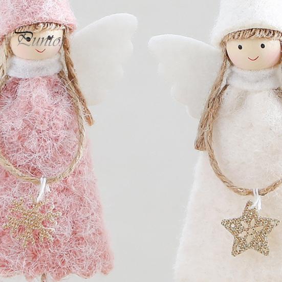 Reusable Xmas Tree Accessories Christmas Angel Doll Decoration, Plush Fairy Girl Pendant, Hanging Nursery Room Decor Ornament for Winter Holiday Party