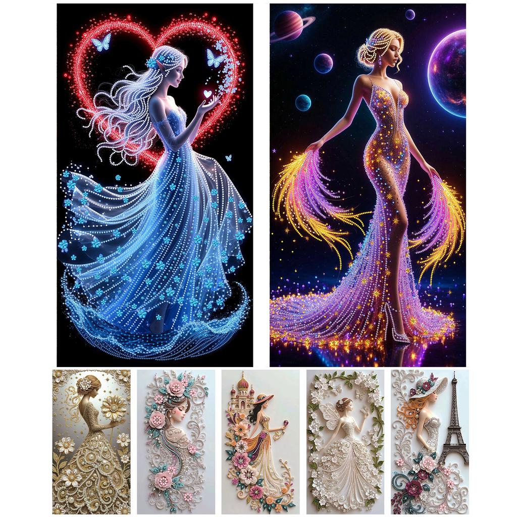 Beauty Special Shaped DIY Partial Drill Diamond Painting Kits Large Size 40x70cm Diamonds Paintings Gem Art Home Decor