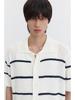 Deonseuteupomaen Shaker Stitch Collared Cardigan_Udsw5B321_Off White / Navy