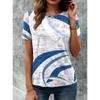 Mode Damen Retro Kreativ Machen Alte Farbe Streifen Druck T-Shirt Lustig Lässig Rundhals Kurzarm T-Shirt Sommer Damen T-Shirt
