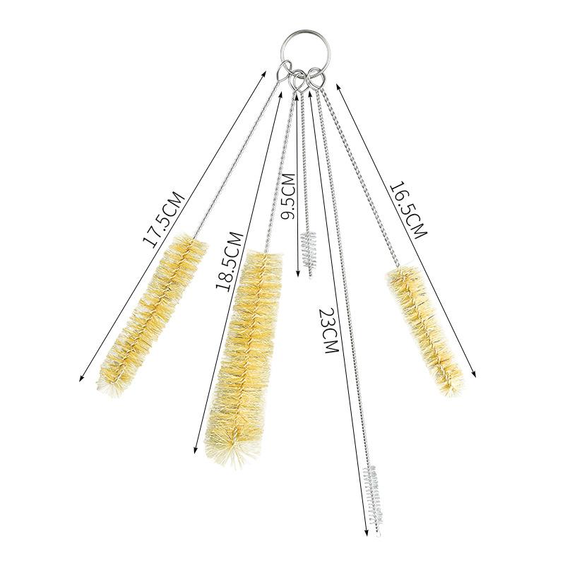 Teapot Brush Teacup Mini Spout Straw Brush Kettle Hard Bristle Slit Kitchen Wash Cup Clean 5-piece Set