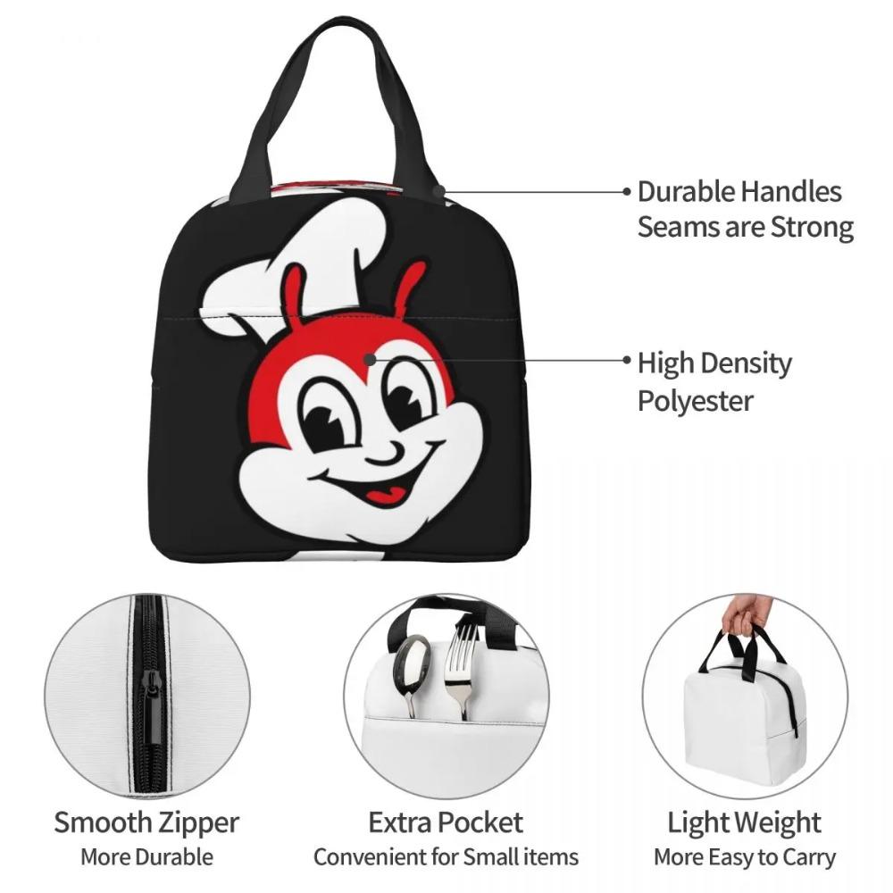 Jollibee Logo Insulated Lunch Bag for Women Children Portable Food Boxes Thermal Lunch Box Tote