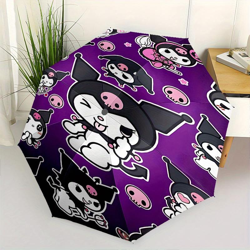 

Kuromi, Halloween Automatic opening and closing folding umbrella with 8 rib frame and compact travel design, perfect for all occasions | Sty