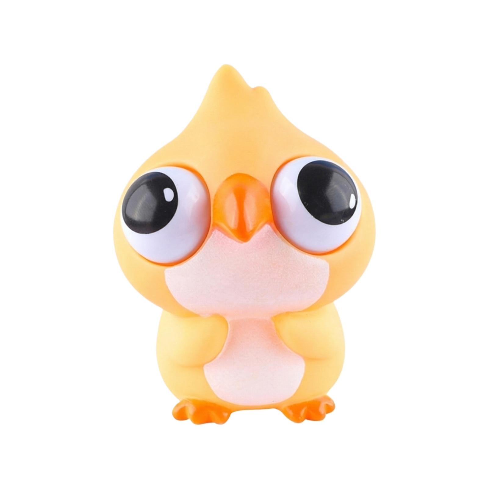 

Cute Squashable Staring Parrot With Wide-eyed Eyes - A Small Animal Toy To Pinch And Shape. One Size