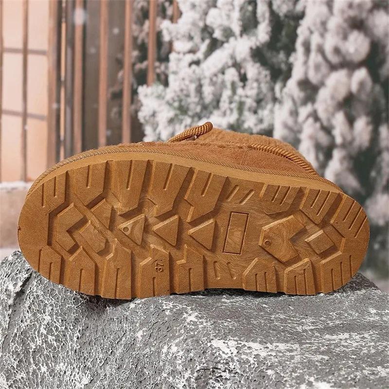 Autumn and Winter New Thick-soled Booties Faux Shearling Warm  Snow Boots Thickened Ankle Boots Over-the-knee Warm Women's Boots