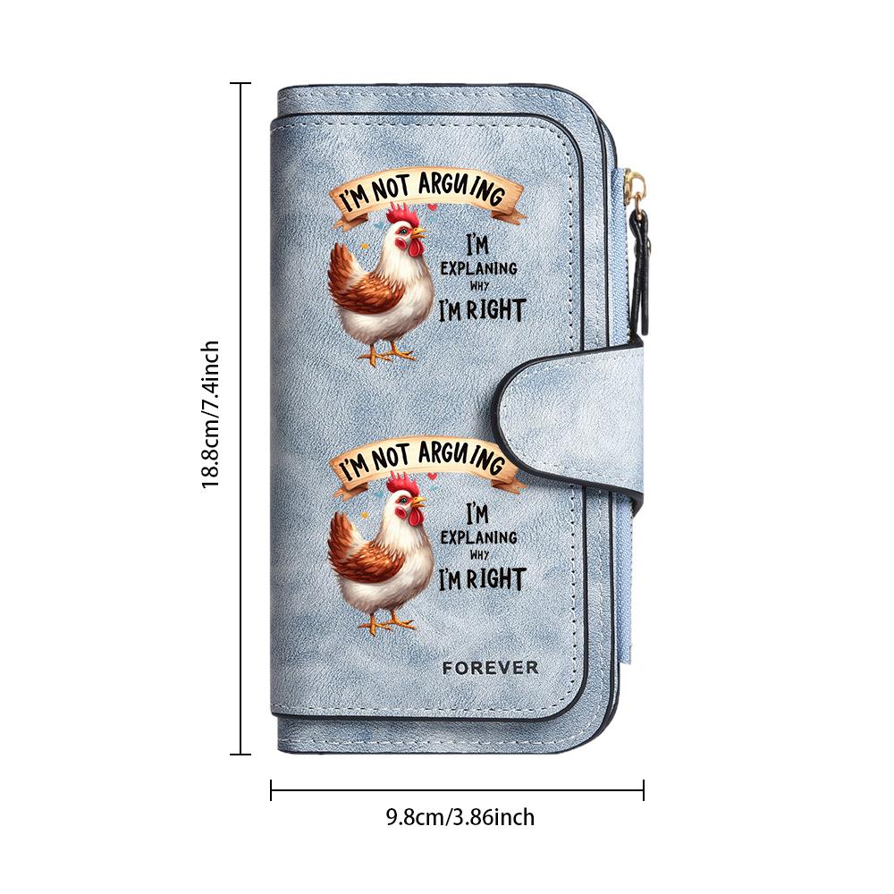 Funny Chicken Print Women Wallet Multi Slot Portable Purse Casual Fashion Card Holder