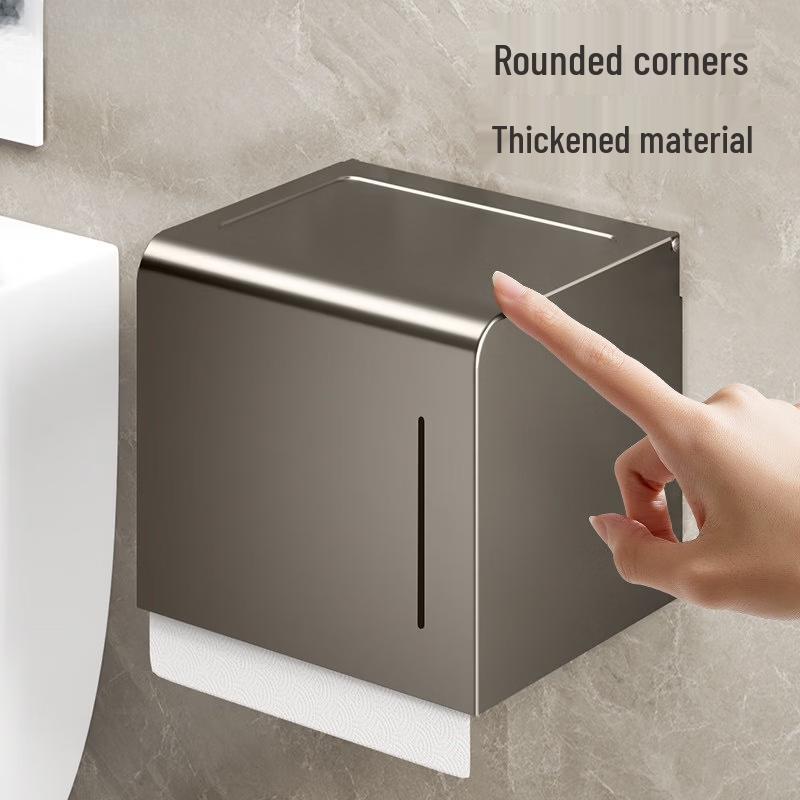 Handuon Punch-Free Aluminum Bathroom Tissue Box