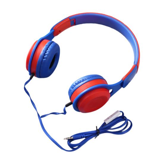 

Детские проводные наушники Stereo Surround Mega Bass HD-совместимая высокопроизводительная складная студенческая гарнитура для звонков с микрофоном для игр темно-синий